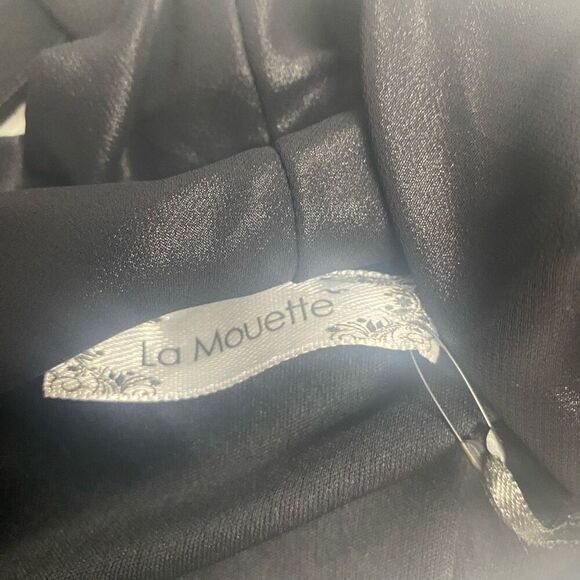 LaMouette Women’s Black Asymmetrical Cowl Neck Dress Black Size 26 SEE DESCRIPTI - Picture 8 of 12